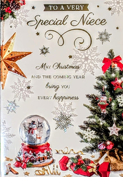 Niece Christmas - Traditional Snowglobe & Tree