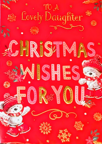 Daughter Christmas - Cute Bears Wishes