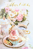 Open Female birthday - Handmade Flowers & Teacups