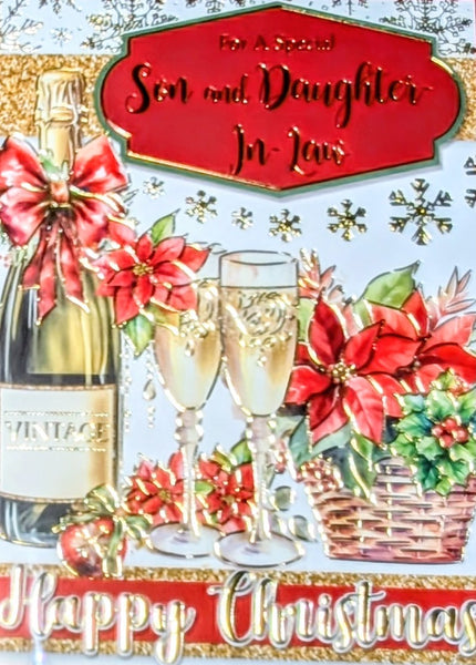 Son & Daughter In Law Christmas - Traditional Champagne & Basket