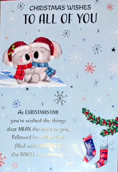 To All Of You Christmas - Cute Koalas Wishes