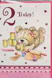 2 Girl Birthday - Bear lying down
