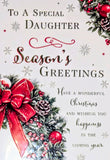 Daughter Christmas - Traditional Wreath Greetings