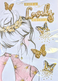 Open Birthday - Handmade Girl & Butterflies