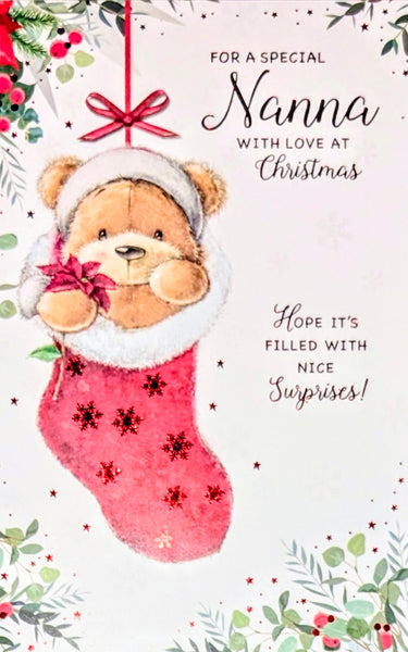 Nanna Christmas - Cute Bear In Stocking