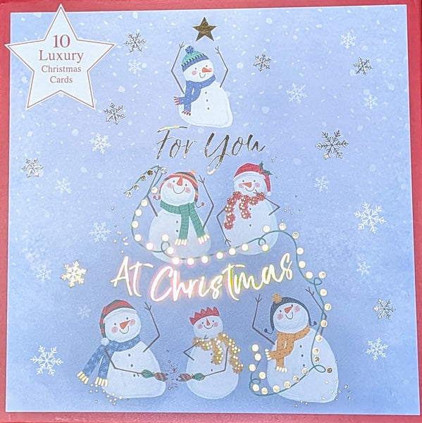 Box Of 10 Christmas Cards - Snowmen