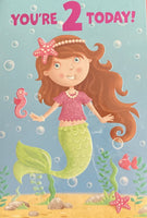 2 Girl Birthday mermaid green tail