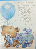 Baby Boy - Cute teddy balloon left