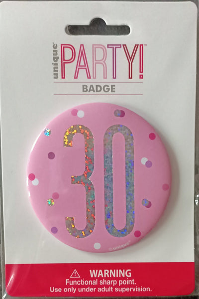 30 Pink Badge