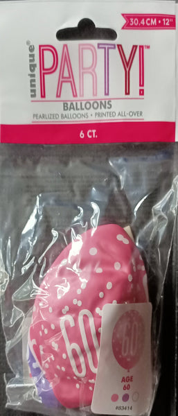 60 Pink Latex Balloons