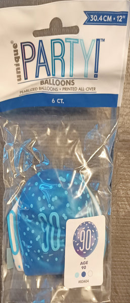 90 Blue Latex Balloons