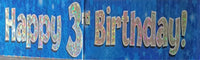 3 Birthday Blue Banner