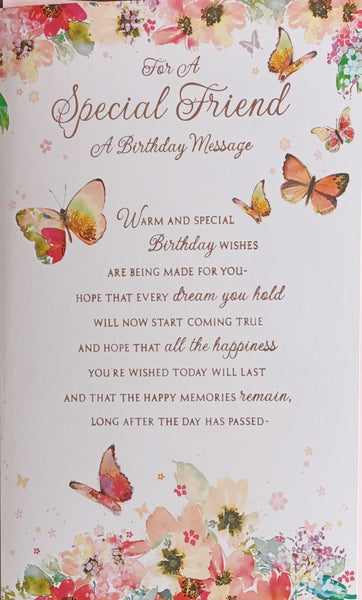 Friend Birthday - Butterfly Words