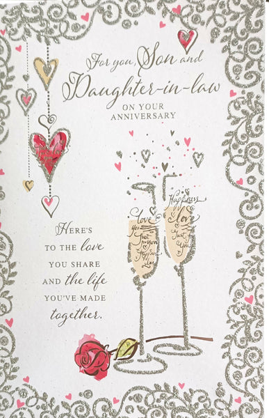 Son & Daughter In Law Anniversary - Champagne Words
