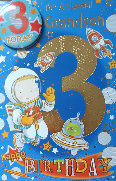 Grandson 3 Birthday - Badged Astronaut