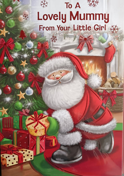Mummy From Little Girl Christmas - Santa With Gift