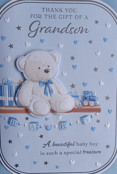 Thank You for a New Grandson - Large White Bear