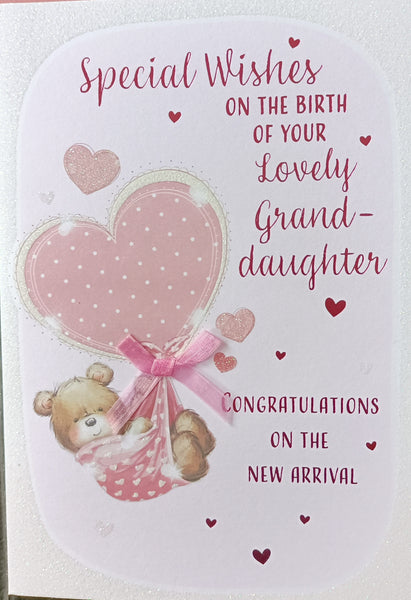 Birth Of Your Granddaughter - Teddy & Pink Heart
