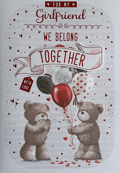Valentine's Girlfriend - Large Grey Bears & Balloons