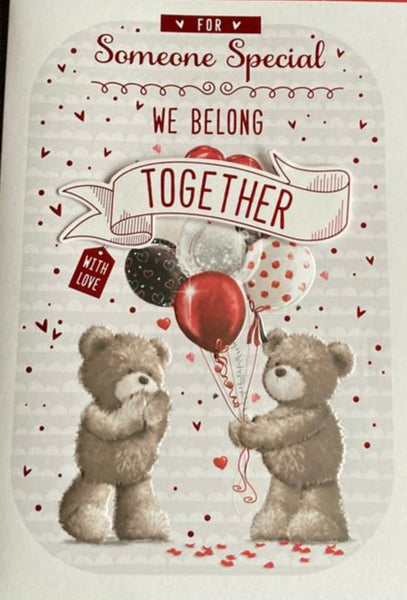 Valentines Someone Special - Grey Bears With Balloons