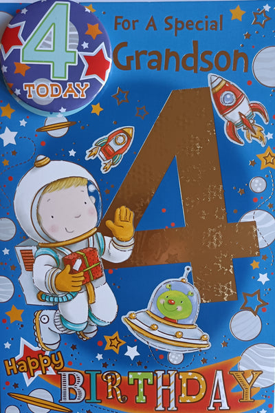 Grandson 4 Birthday - Badged Astronaut