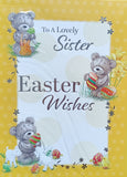 Easter Sister- 3 Grey Bears Wishes