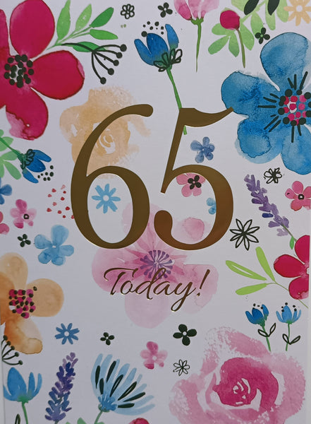 65 Birthday Female - Big Flowers