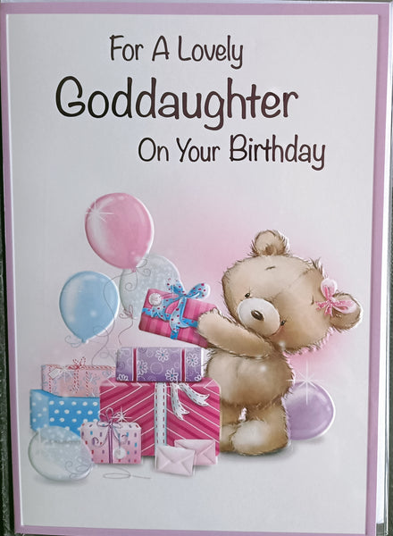 Goddaughter Birthday - Cute Lilac Boxes & Balloons