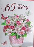 65 Birthday Female - Flowers In Pink Flower Pot