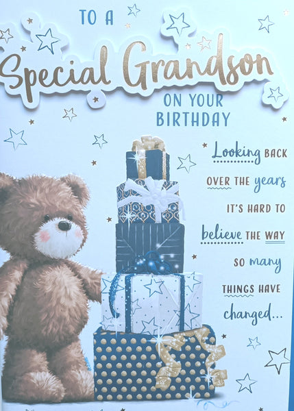 Grandson Birthday- Large 8 page Cute
