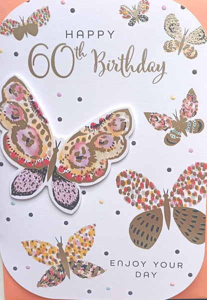 60 Birthday Female - Orange Butterflies