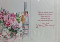 Golden Wedding - Pink Flowers & Champagne