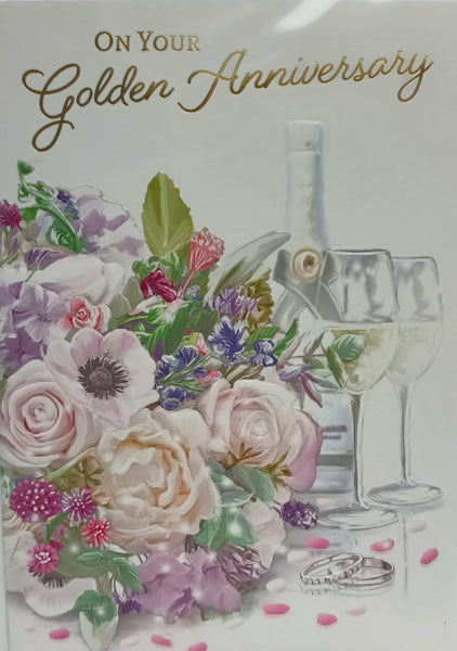 Golden Wedding - Cream Flowers & Champagne