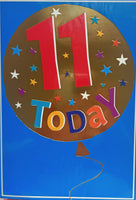 11 Boy Birthday - Gold Balloon