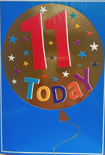 11 Boy Birthday - Gold Balloon