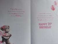 Granddaughter 21 Birthday - Large 8 Page Cute Balloons