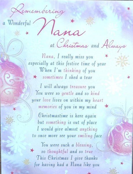 Nana Christmas Grave Card