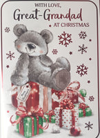 Great Grandad Christmas - Bear Sat On Boxes