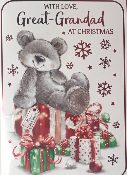 Great Grandad Christmas - Bear Sat On Boxes