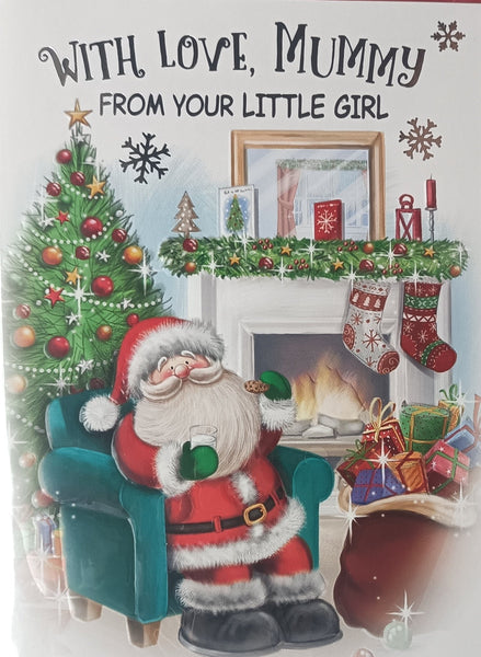 Mummy From Little Girl Christmas - Santa In Chair