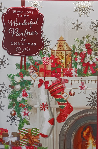 Partner - Christmas Large Stockings On Fireplace