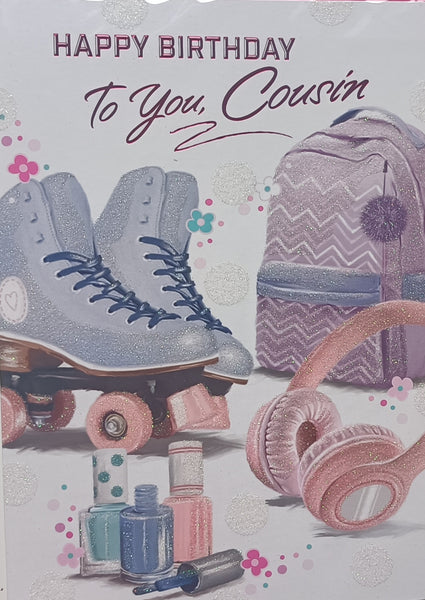 Cousin Birthday - Purple Skates & Backpack