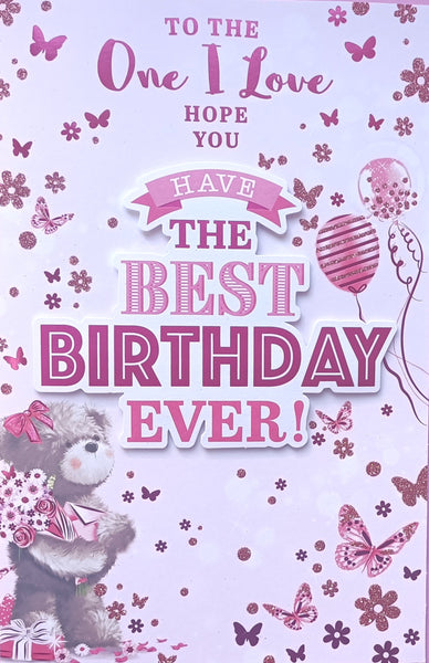 One I Love Birthday - Large 8 page Cute Pink