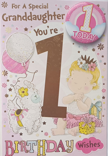 Granddaughter 1 Birthday - Badged Balloons