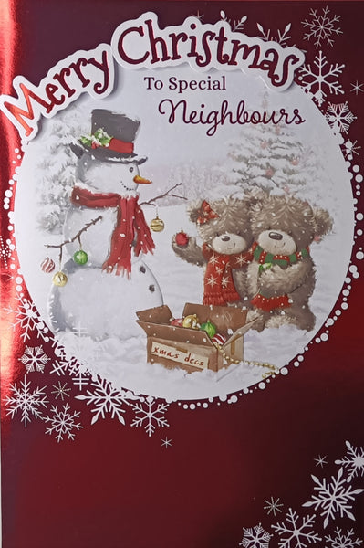 Neighbours Christmas - Cute Bears & Snowman