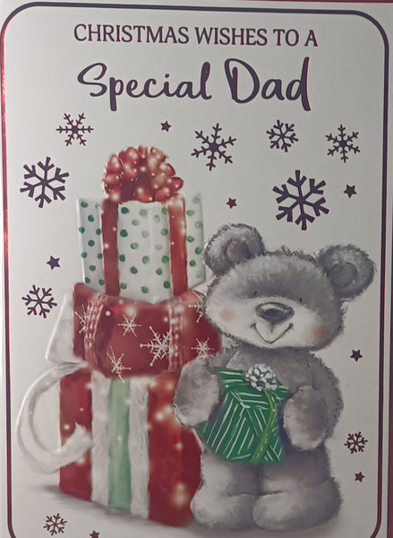 Dad Christmas - Bear Holding Gift