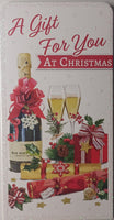 Open Christmas Money Wallet - Champagne & Gifts