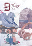 9 Girl Birthday - Purple Skates & Backpack