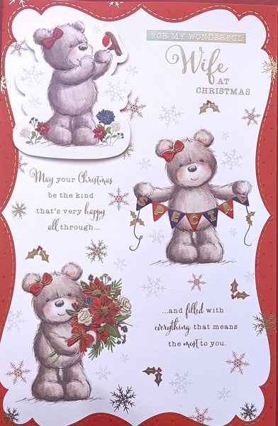 Wife Christmas - Large 8 Page Cute 3 Bears