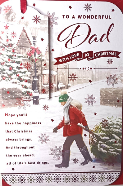 Dad Christmas - Man Pulling Tree